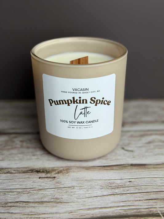 Pumpkin Spice Latte Scented Soy Wax Candle – Natural Aromatherapy Candle VACASIN